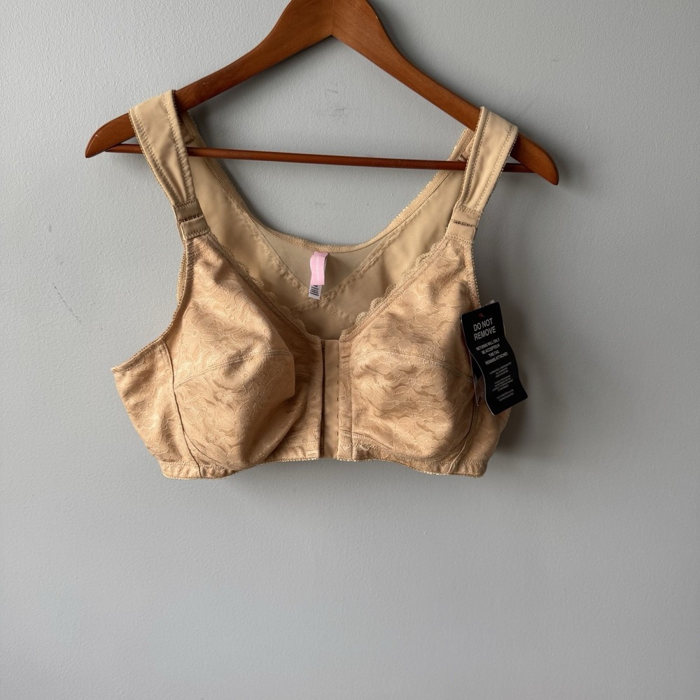 NWT Comfort Choice Front Close Wireless Nude Posture Bra Size 44B